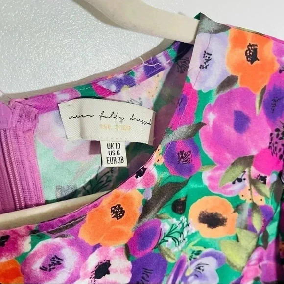 Never Fully Dressed Monaco Floral Mini Dress Preppy Wedding Resortwear Vacation - Picture 9 of 9